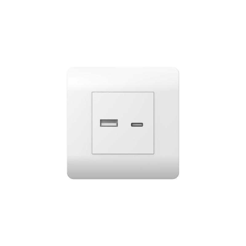 Розетка USB A+С, 5В/2,1А, белый(NEW3-E)