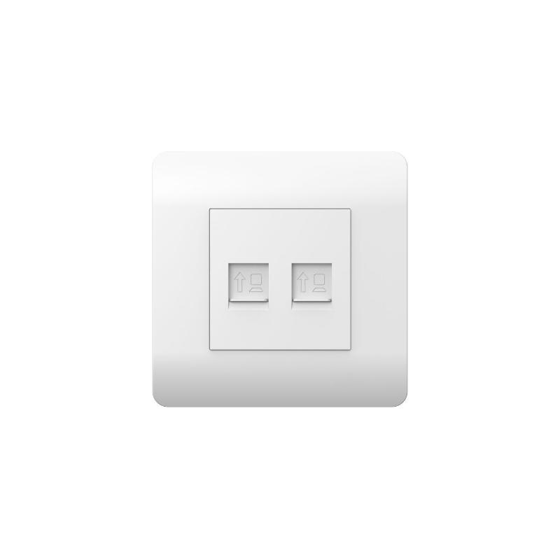 Розетка компьютерная 2хRJ45, белый(NEW3-E)