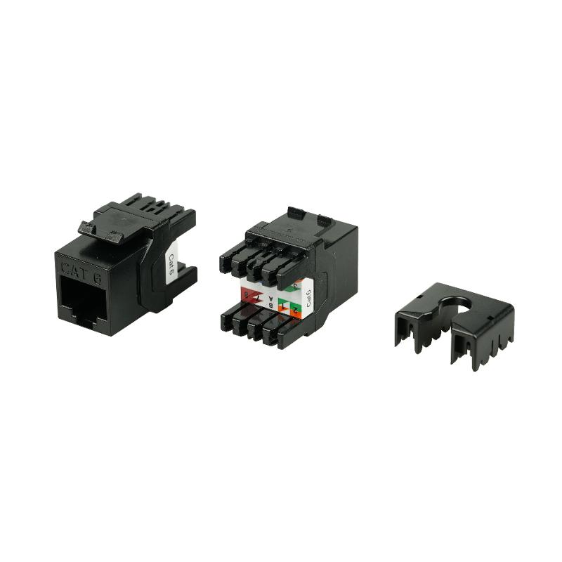 KJ8-8P8C-C6-180-BK Вставка Keystone Jack RJ-45(8P8C), категория 6, тип 180 градусов, черная