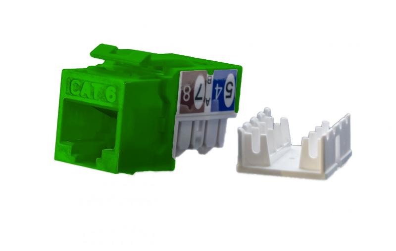 KJ9-8P8C-C6-90-GN Вставка Keystone Jack RJ-45(8P8C), категория 6, зеленая