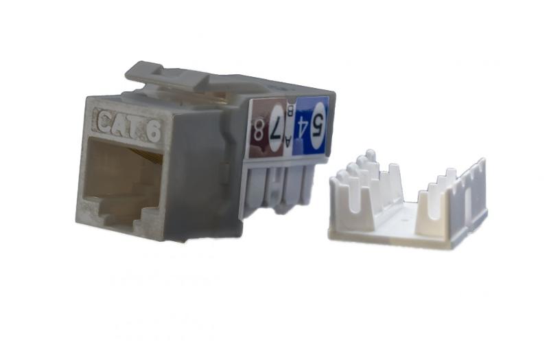 KJ9-8P8C-C6-90-GY Вставка Keystone Jack RJ-45(8P8C), категория 6, серая