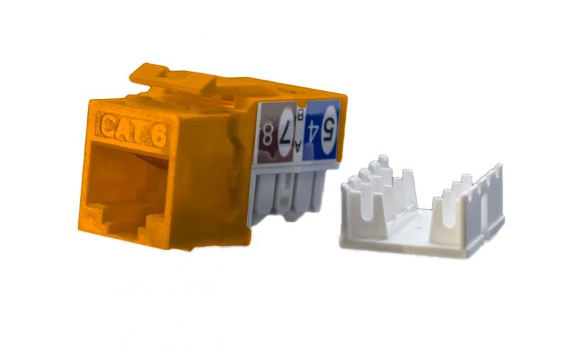 KJ9-8P8C-C6-90-OR Вставка Keystone Jack RJ-45(8P8C), категория 6, оранжевая