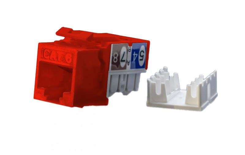 KJ9-8P8C-C6-90-RD Вставка Keystone Jack RJ-45(8P8C), категория 6, красная