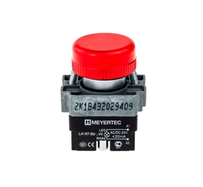 Сигнальная лампа в сборе, красный, 24V AC/DC, мет. MTB2-BV614