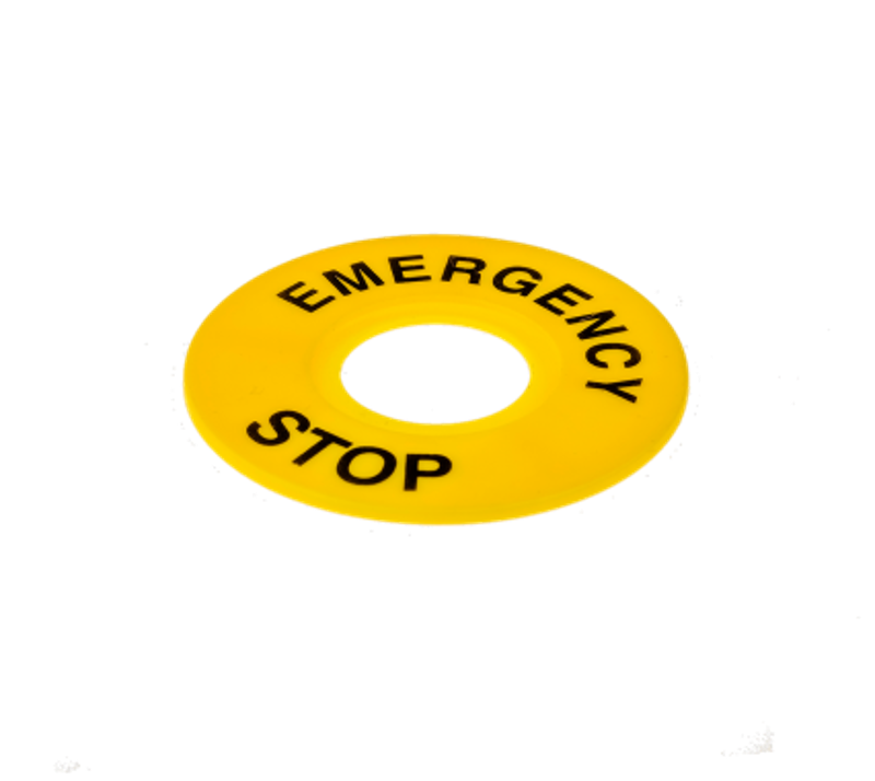 Комплект желтых табличек, круг, "Emergency Stop", 60мм (уп. 2 шт.) КОМПЛЕКТ ТАБЛИЧЕК MTB2-F07 (2 ШТ.)