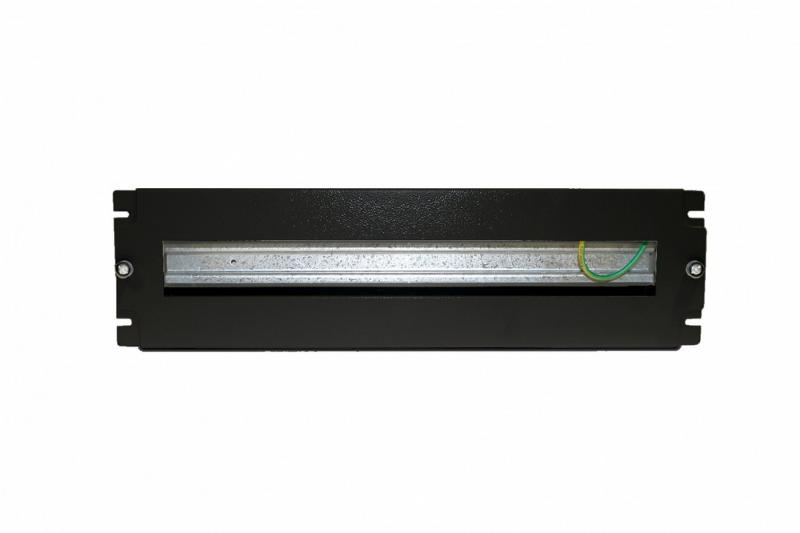 BPB19-PS-3U-RAL9005 Панель с DIN-рейкой с регулируемой глубиной установки, 19", 3U, 22 места, цвет черный (RAL 9005)