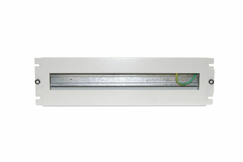 BPB19-PS-3U-RAL7035 Панель с DIN-рейкой с регулируемой глубиной установки, 19", 3U, 22 места, цвет серый (RAL 7035)
