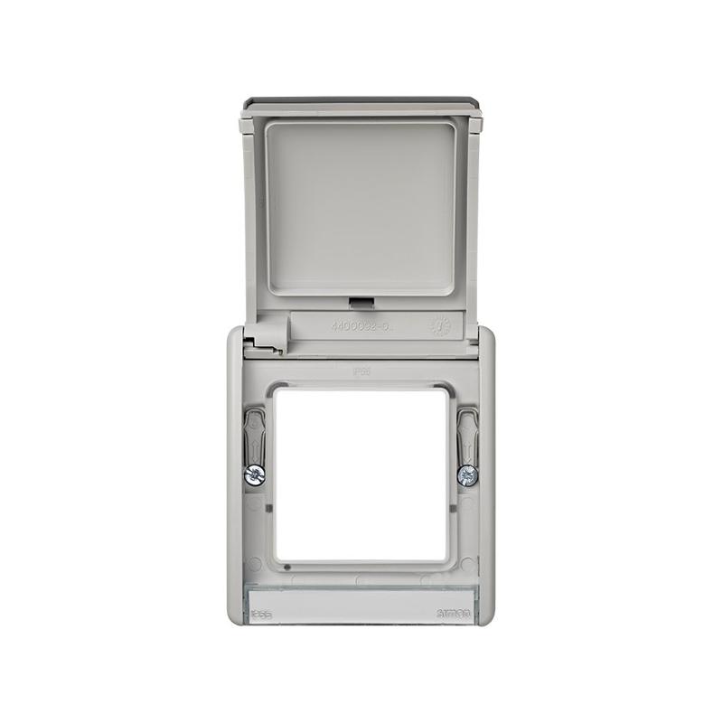 Simon 44 Aqua Рамка с открывающейся крышкой под механизмы S27, IP55, S44 Aqua, серый