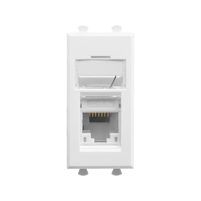 Компьютерная розетка "Белое облако" "Avanti" RJ-45 модульная,кат. 5е , 1 мод