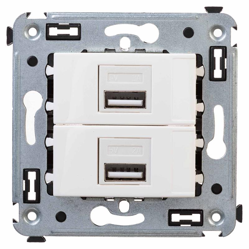 USB зарядное устройство в стену, "Avanti", "Белое облако"