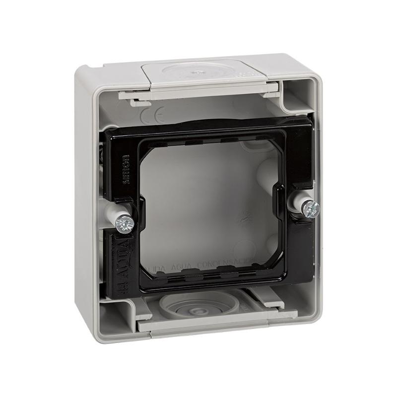 Основание под 1-местную рамку, IP55, открытый монтаж, 75*84*33мм, S44 Aqua, серый