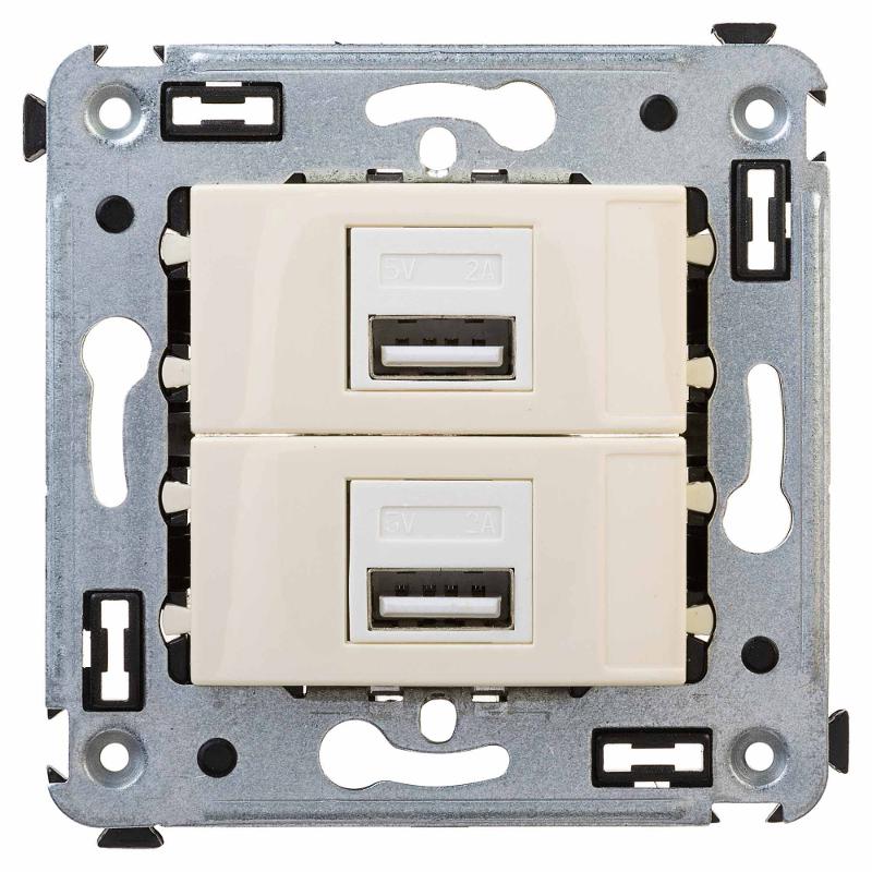 USB зарядное устройство в стену, "Avanti", "Ванильная дымка"