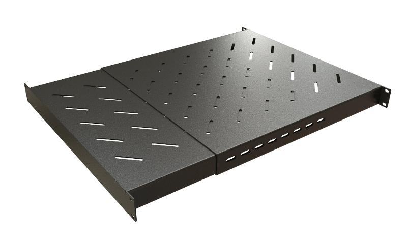 TSD3H-1U-405/700-RAL9005 Полка c 19'' креплением, раздвижная, 1U, с регулируемой глубиной установки от 405 мм до 700 мм