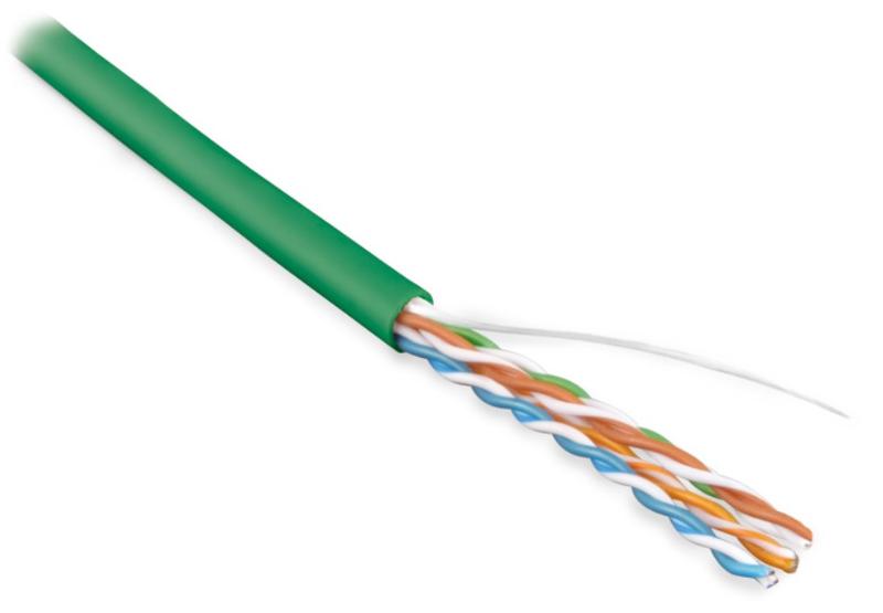 UUTP4-C5E-S24-IN-PVC-GN-100 (100 м) Кабель витая пара, неэкранир. U/UTP, категория 5e, 4 пары (24 AWG), одножильный (solid),PVC