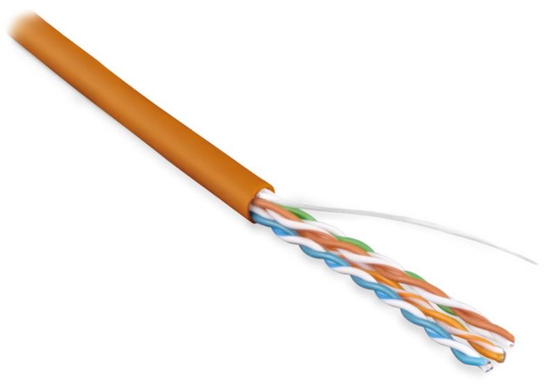 UUTP4-C5E-S24-IN-PVC-OR-100 (100 м) Кабель витая пара, неэкранир. U/UTP, категория 5e, 4 пары (24 AWG), одножильный (solid),PVC