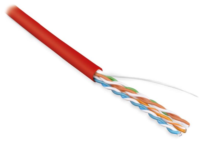 UUTP4-C5E-S24-IN-PVC-RD-100 (100 м) Кабель витая пара, неэкранир. U/UTP, категория 5e, 4 пары (24 AWG), одножильный (solid)
