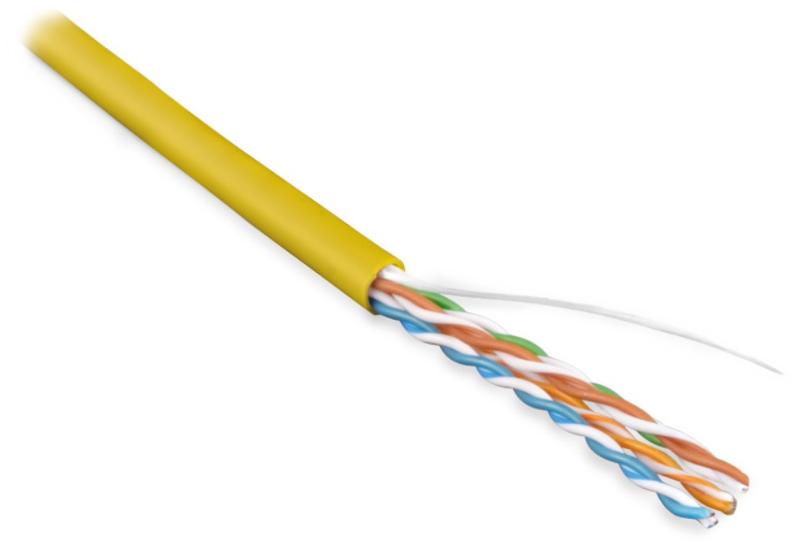 UUTP4-C5E-S24-IN-PVC-YL-100 (100 м) Кабель витая пара, неэкранир. U/UTP, категория 5e, 4 пары (24 AWG), одножильный (solid)
