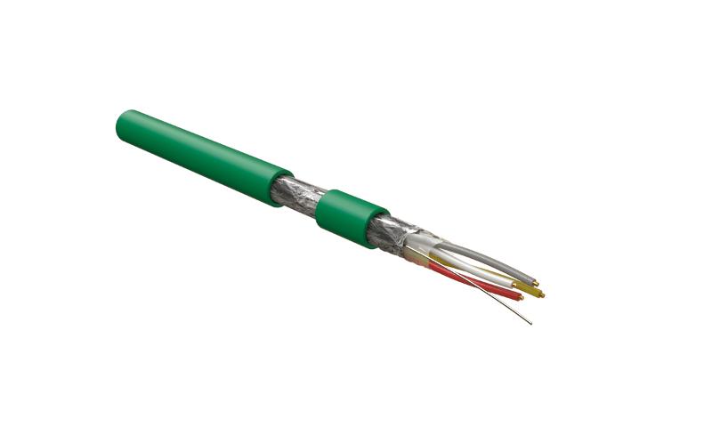 KNX-F-4x20/1-PVC-GR (500 м) Кабель интерфейса KNX/EIB, 4х20 AWG, однопроволочные жилы (solid), F/UTP, PVC, зеленый
