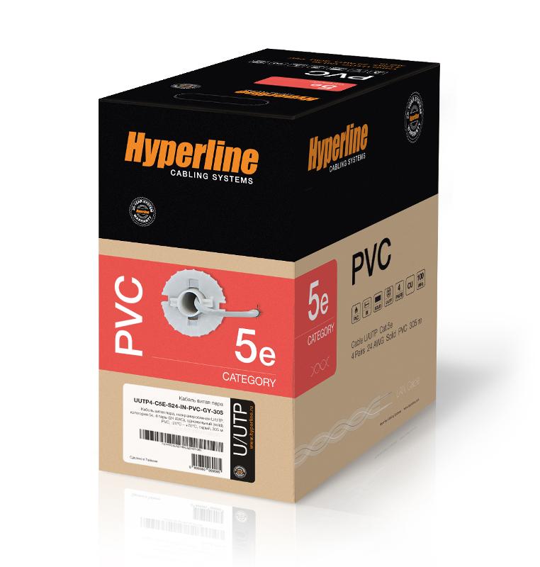 UUTP4-C5E-S24-IN-PVC-PK-100 (100 м) Кабель витая пара, неэкранир. U/UTP, категория 5e, 4 пары (24 AWG), одножильный (solid)