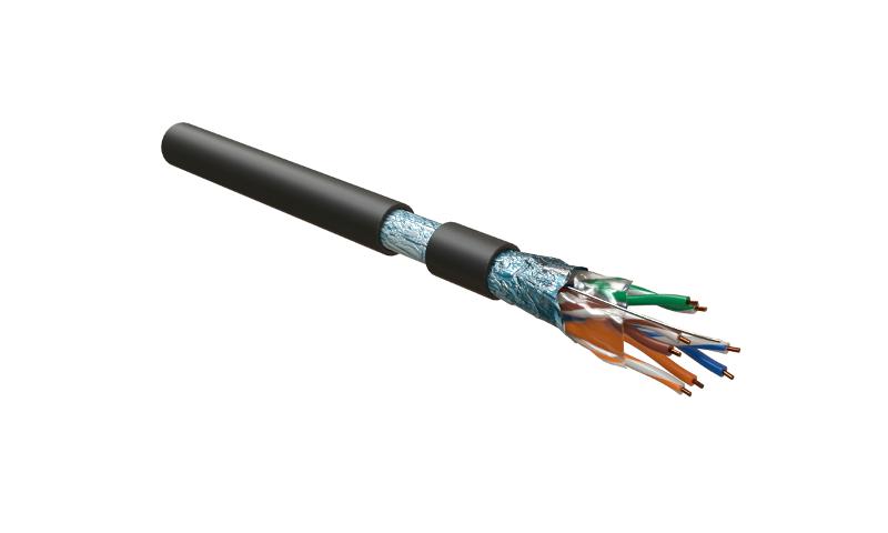 FUTP4-C5E-S24-IN-LSZH-BK-305 (305 м) Кабель витая пара F/UTP, категория 5e, 4 пары(24 AWG),одножил.(solid), LSZH, нг(А)-HF