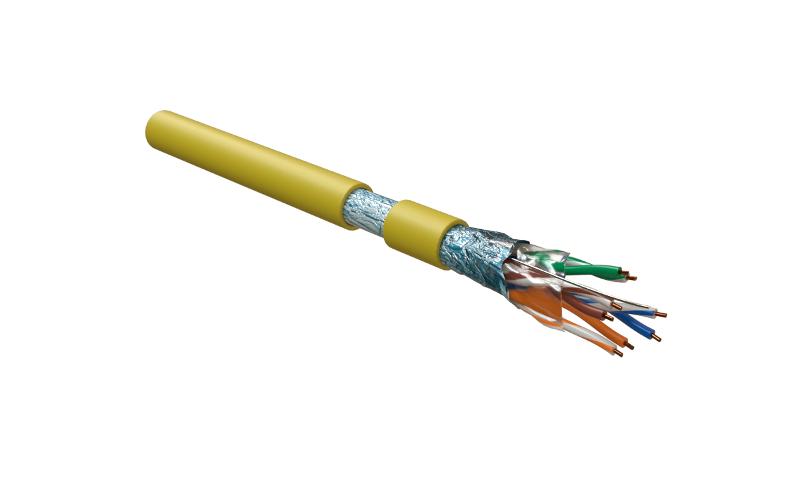 FUTP4-C5E-S24-IN-LSZH-YL-305 (305 м) Кабель витая пара F/UTP, категория 5e, 4 пары(24 AWG),одножил.(solid), LSZH, нг(А)-HF