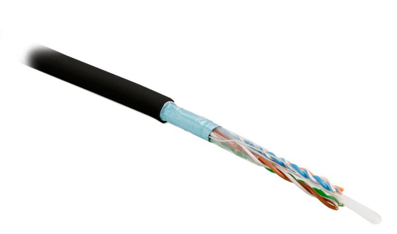 FUTP4-C5E-S24-IN-PVC-BK-305 (305 м) Кабель витая пара, экранир. F/UTP, категория 5e, 4 пары(24 AWG),одножил. (solid)
