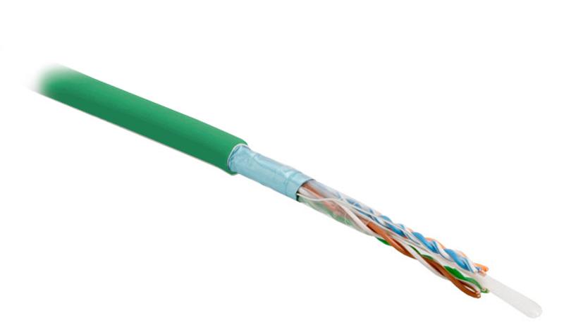 FUTP4-C5E-S24-IN-PVC-GN-305 (305 м) Кабель витая пара, экранир. F/UTP, категория 5e, 4 пары(24 AWG),одножил. (solid)