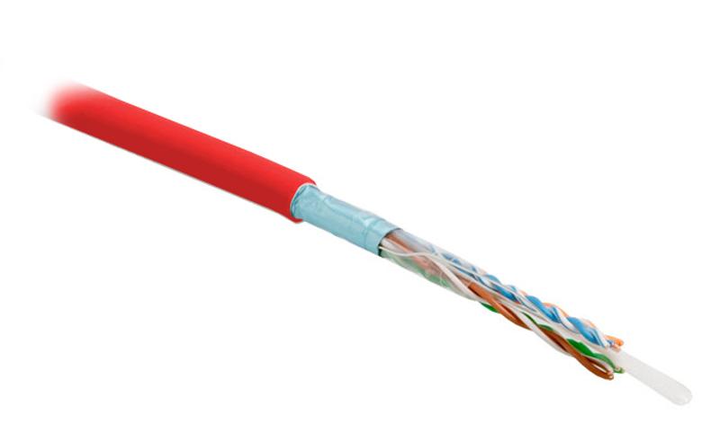 FUTP4-C5E-S24-IN-PVC-RD-305 (305 м) Кабель витая пара, экранир. F/UTP, категория 5e, 4 пары(24 AWG),одножил. (solid), PVC