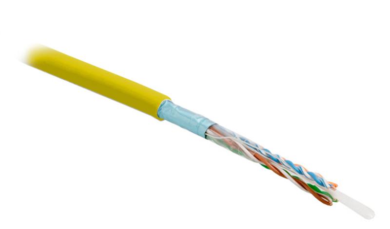 FUTP4-C5E-S24-IN-PVC-YL-305 (305 м) Кабель витая пара, экранир. F/UTP, категория 5e, 4 пары(24 AWG),одножил. (solid), PVC