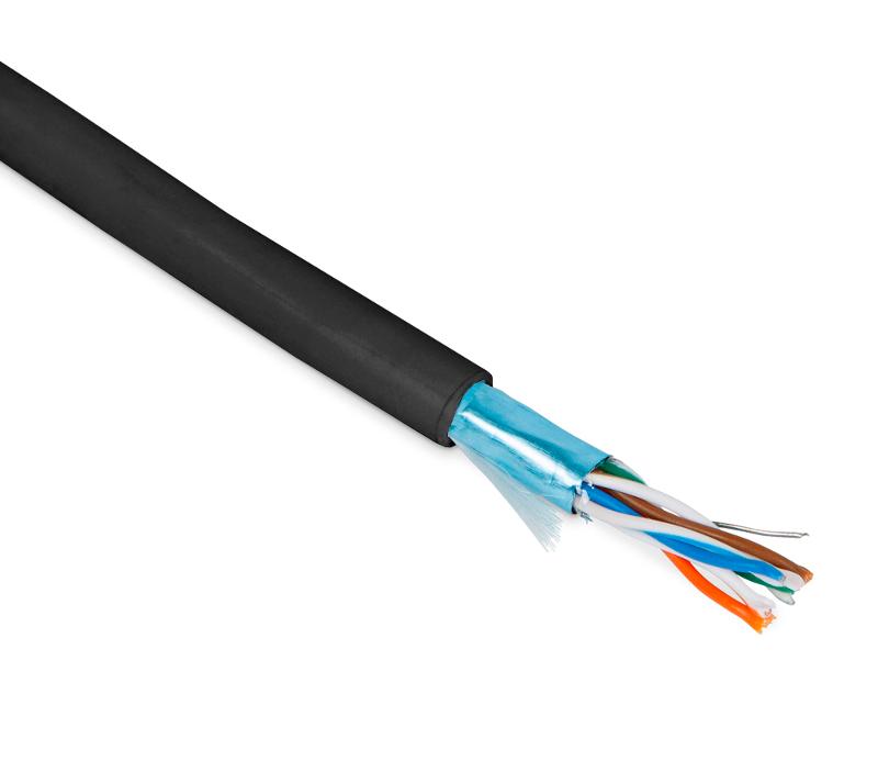 FUTP4-C5E-P26-IN-PVC-BK-100 (100 м) Кабель витая пара, экранир. F/UTP, категории 5e, 4 пары(26 AWG), многожил. (patch), PVC