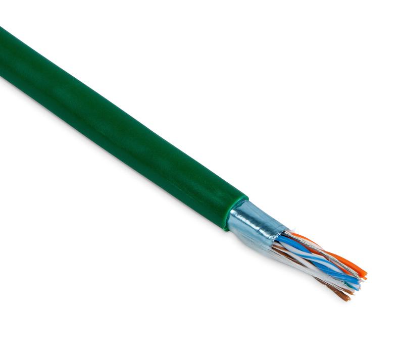 FUTP4-C5E-P26-IN-PVC-GN-100 (100 м) Кабель витая пара, экранир. F/UTP, категории 5e, 4 пары(26 AWG), многожил. (patch), PVC