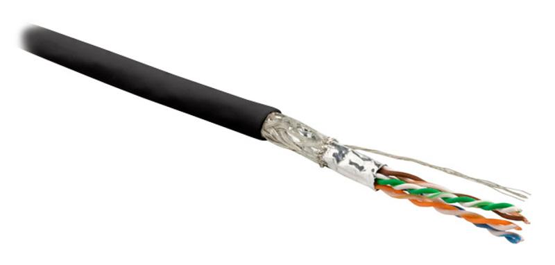 SFUTP4-C6-P26-IN-LSZH-BK-500 (500 м) Кабель витая пара, экранир. SF/UTP, категория 6, 4 пары(26 AWG), многожил. (patch) LSZH