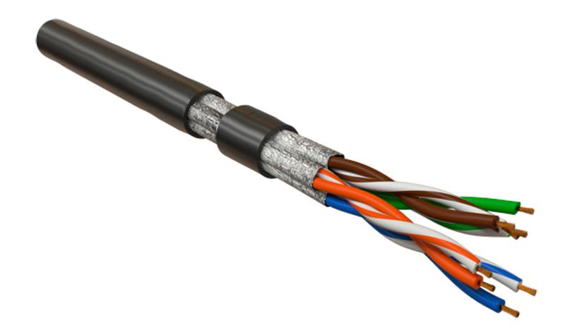 UFTP4-C6-P26-IN-LSZH-BK-100 (100 м) Кабель витая пара, экранир. U/FTP, категория 6, 4 пары(26 AWG), многожил. (patch) LSZH