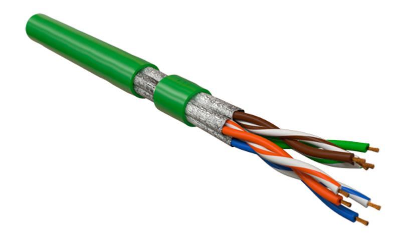 UFTP4-C6-P26-IN-LSZH-GN-500 (500 м) Кабель витая пара, экранир. U/FTP, категория 6, 4 пары(26 AWG), многожил. (patch) LSZH