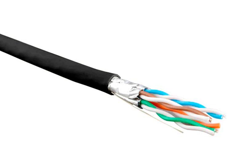 UFTP4-C6-S23-IN-LSZH-BK-500 (500 м) Кабель витая пара, экранир. U/FTP, кат. 6, 4 пары(23 AWG),одножил. (solid), LSZH