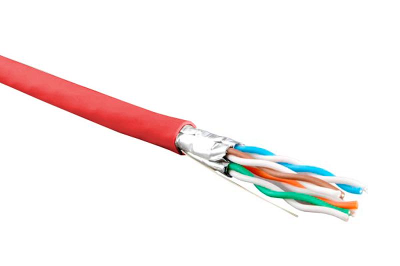 UFTP4-C6-S23-IN-LSZH-RD-500 (500 м) Кабель витая пара, экранир. U/FTP, кат. 6, 4 пары(23 AWG),одножил. (solid), LSZH, нг(А)-HF