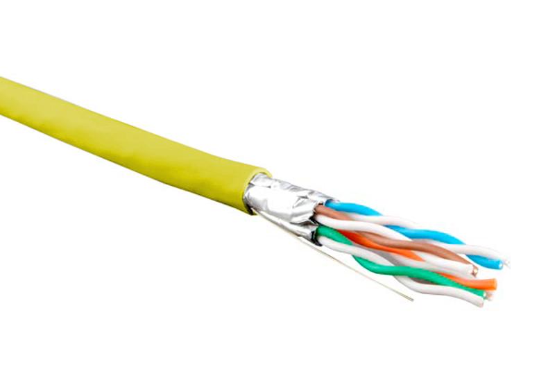 UFTP4-C6-S23-IN-LSZH-YL-500 (500 м) Кабель витая пара, экранир. U/FTP, кат. 6, 4 пары(23 AWG),одножил. (solid), LSZH, нг(А)-HF