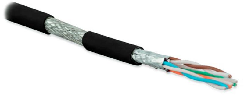 SFTP4-C6A-S23-IN-LSZH-BK-500 (500 м) Кабель витая пара, экранированная (S/FTP), категория 6a, 4 пары (23 AWG), черный