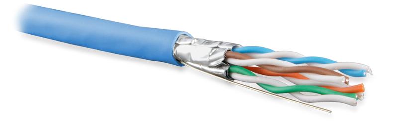 UFTP4-C6A-S23-IN-PVC-BL-500 (500 м) Кабель витая пара U/FTP, категория 6a (10GBE), 4 пары(23AWG),одножил. (solid), PVC, синий