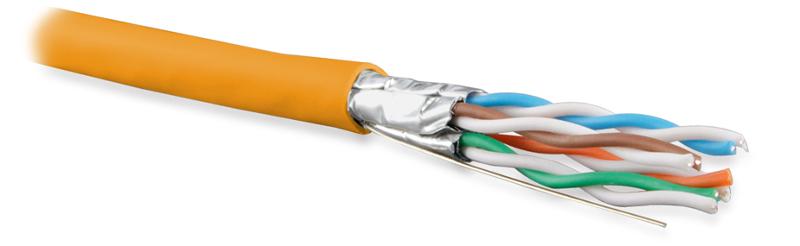 UFTP4-C6A-S23-IN-PVC-OR-500 (500 м) Кабель витая пара U/FTP, категория 6a (10GBE), 4 пары(23AWG),одножил. (solid), PVC