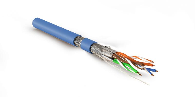 SFTP4-C7A-S23-IN-LSZH-BL-500 (500 м) Кабель витая пара, экранир. S/FTP, категория 7A (1000MHz), 4 пары(23 AWG),одножил. (solid)