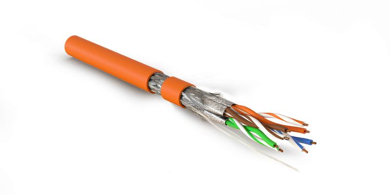SFTP4-C7A-S23-IN-LSZH-OR-500 (500 м) Кабель витая пара, экранир. S/FTP, категория 7A (1000MHz), 4 пары(23 AWG),одножил. (solid)