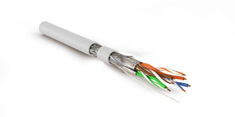 SFTP4-C7A-S23-IN-LSZH-WH-500 (500 м) Кабель витая пара, экранир. S/FTP, категория 7A (1000MHz), 4 пары(23 AWG),одножил. (solid)