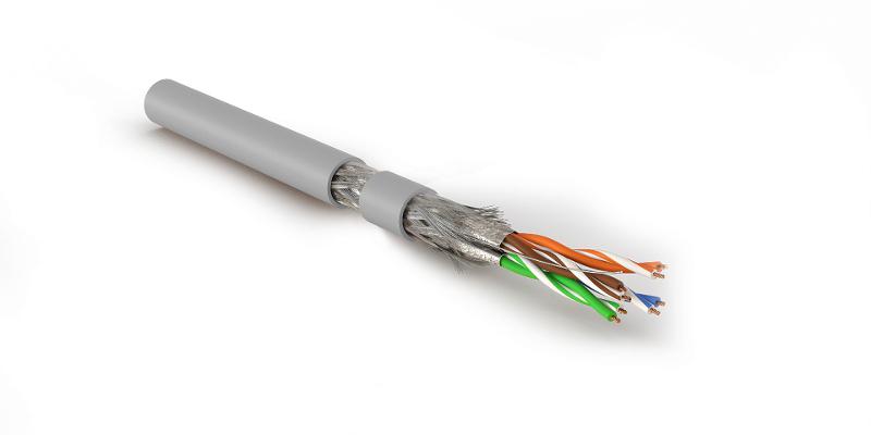 SFTP4-C7-P26-IN-LSZH-GY-500 (500 м) Кабель витая пара, экранир. S/FTP, категория 7 (600 MHz), 4 пары(26 AWG), многожил. (patch)