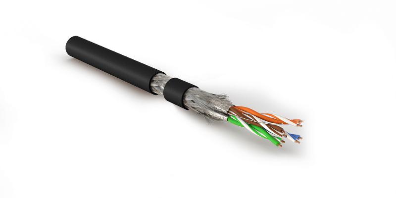 SFTP4-C7-P26-IN-LSZH-BK-500 (500 м) Кабель витая пара, экранир. S/FTP, категория 7 (600 MHz), 4 пары(26 AWG), многожил. (patch)