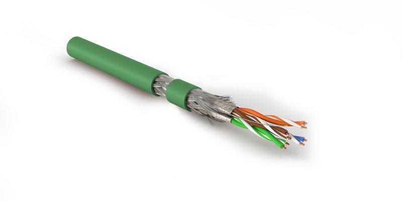 SFTP4-C7-P26-IN-LSZH-GN-500 (500 м) Кабель витая пара, экранир. S/FTP, категория 7 (600 MHz), 4 пары(26 AWG), многожил. (patch)