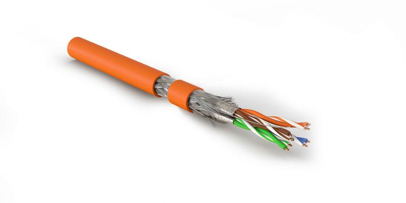 SFTP4-C7-P26-IN-LSZH-OR-500 (500 м) Кабель витая пара, экранир. S/FTP, категория 7 (600 MHz), 4 пары(26 AWG), многожил. (patch)