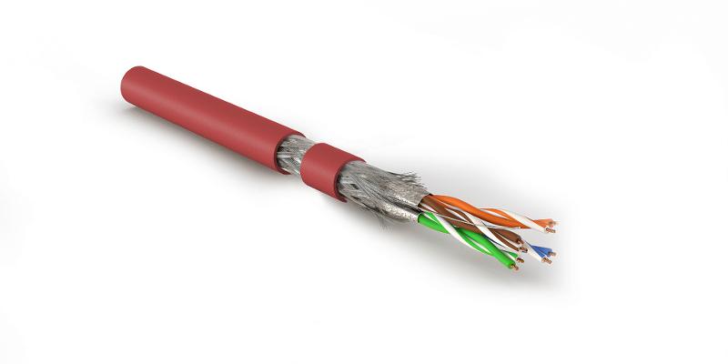 SFTP4-C7-P26-IN-LSZH-RD-500 (500 м) Кабель витая пара, экранир. S/FTP, категория 7 (600 MHz), 4 пары(26 AWG), многожил. (patch)