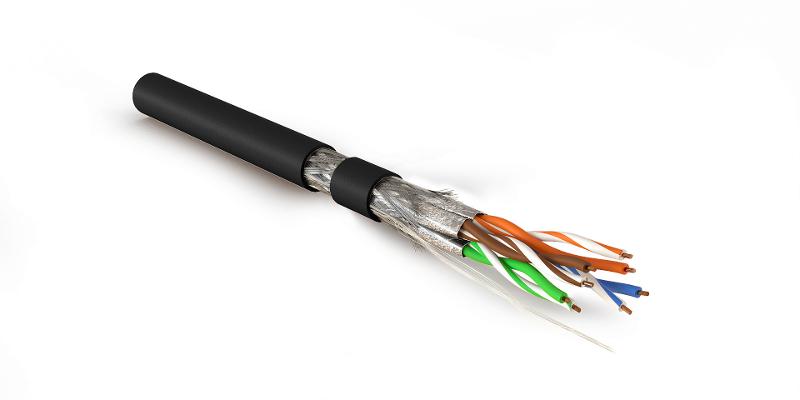 SFTP4-C7-S23-IN-LSZH-BK-500 (500 м) Кабель витая пара, экранир. S/FTP, категория 7(600MHz), 4 пары(23 AWG),одножил. (solid)