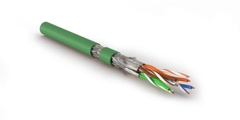SFTP4-C8.1-S23-IN-LSZH-GN-500 (500 м) Кабель витая пара, экранир. S/FTP, категория 8.1 (Класс I, 2000MHz),4 пары(23 AWG)